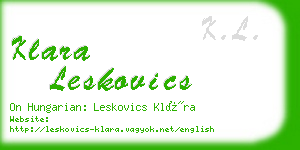 klara leskovics business card